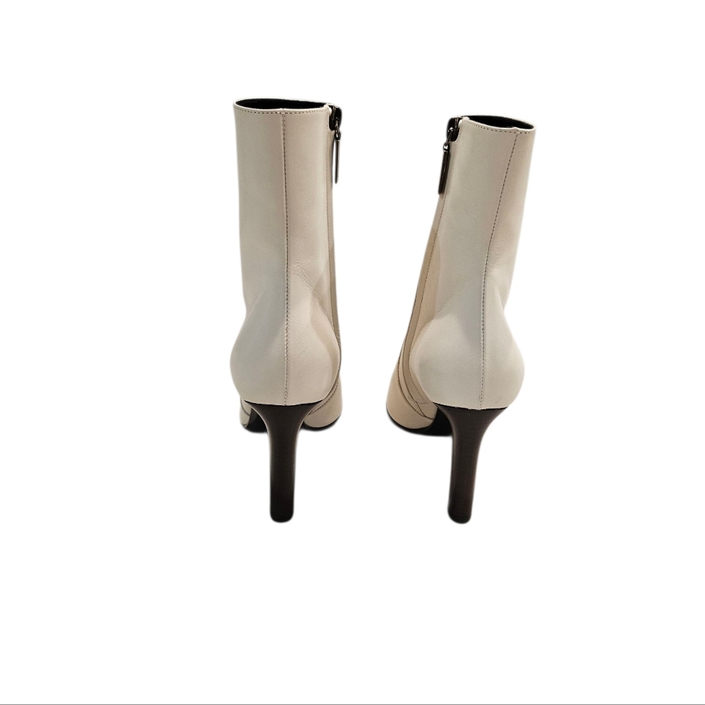 Saint Laurent Jane 90 Leather Ankle Boots sz 39 in Pearl Size 39 NIB - Picture 8 of 12